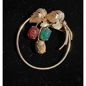Vintage Burt Cassell Scarab 12k Gold Filled‎ Pin